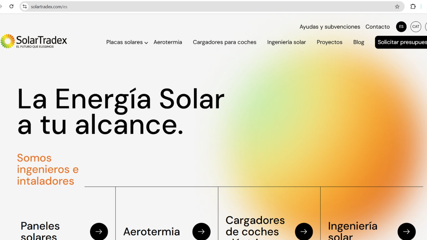 Solar Tradex Wep corporativa de Solar Tradex